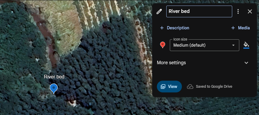 Create waypoint on Google Earth
