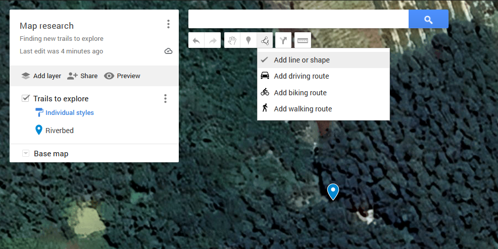 Add line or shape on MyMaps