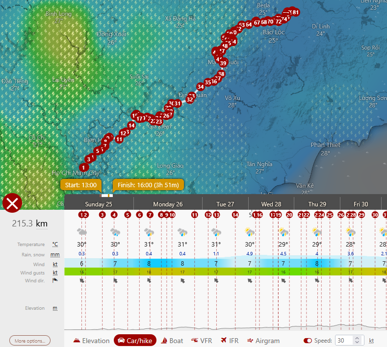 upload gpx track to view weather data