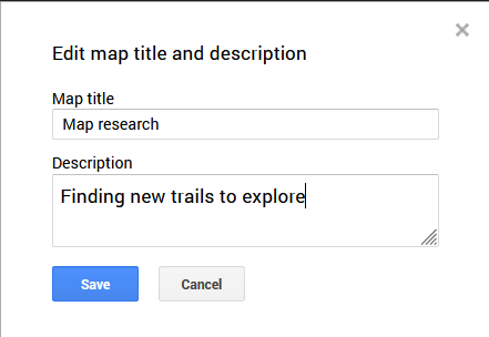 Edit map title on MyMaps