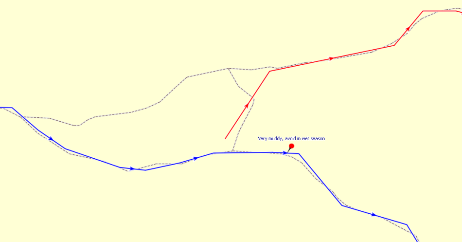 waypoints on a GPX track