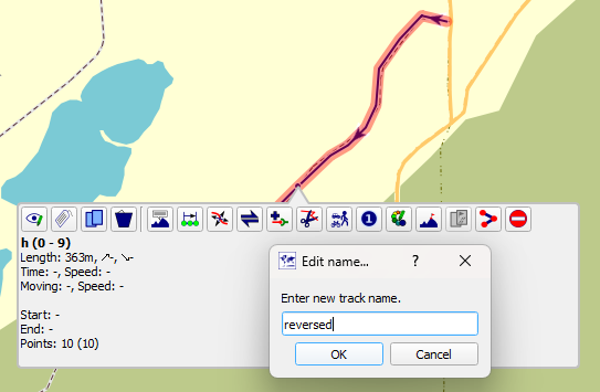 reverse track direction in qmapshack