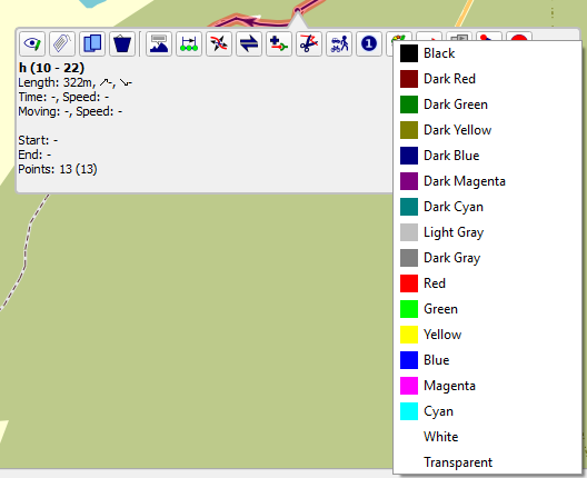 color format a track in qmapshack