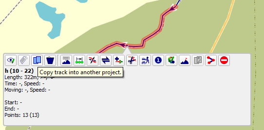 copy a track to another project in qmapshack